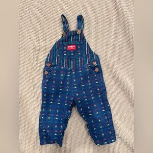 Vintage OshKosh B’gosh 12M Car Print Corduroy Overalls – Made‎ in USA